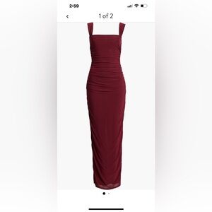 Nordstrom Red Ribbed Bodycon Dress Cocktail